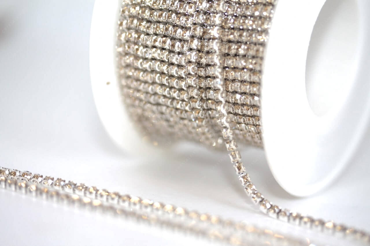 Ланцюжок стразовий Silver + Golden Shadow
