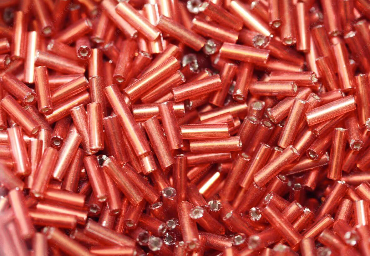 Стеклярус Red прямий 6.0mm