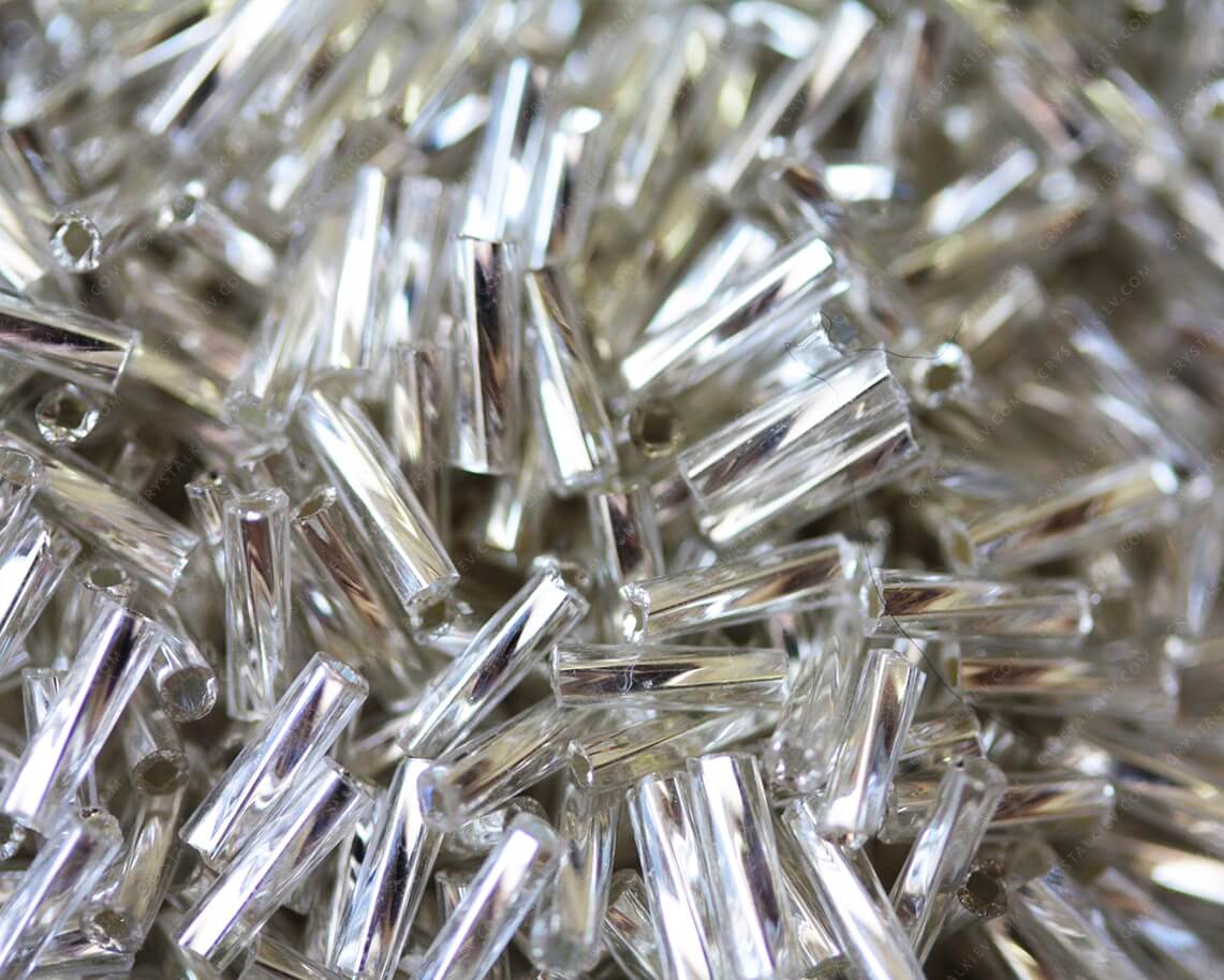 Стеклярус Silver кручений 12.0mm