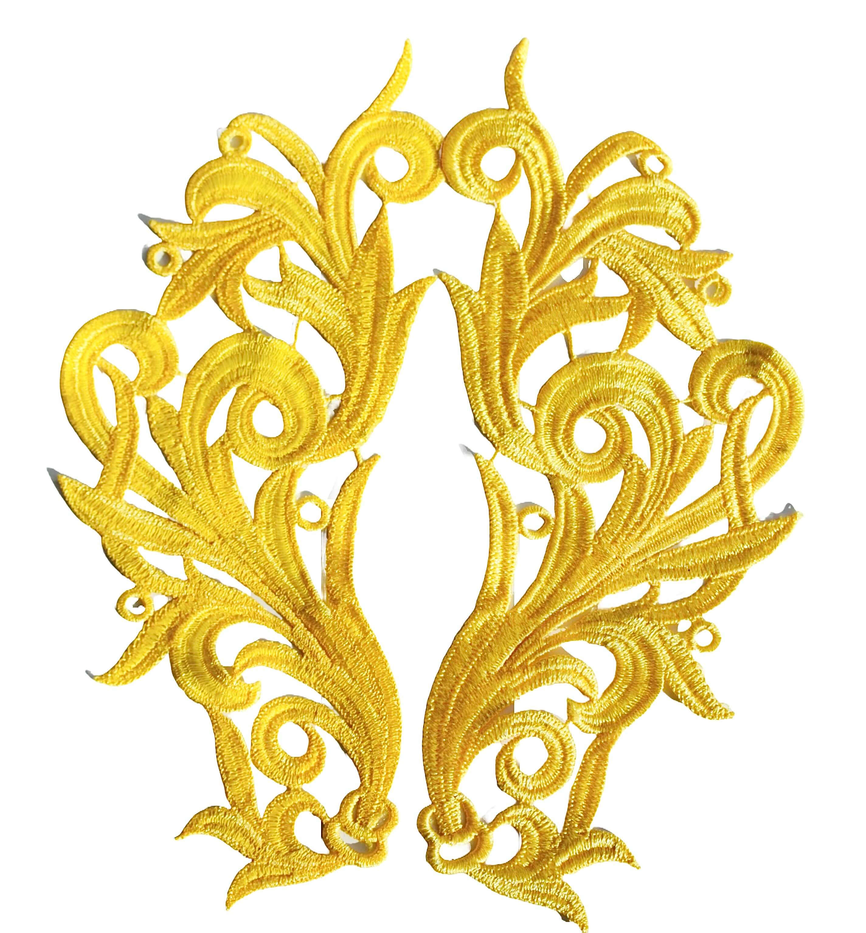 Мереживний лейс(2шт) Yellow 22х9см №51