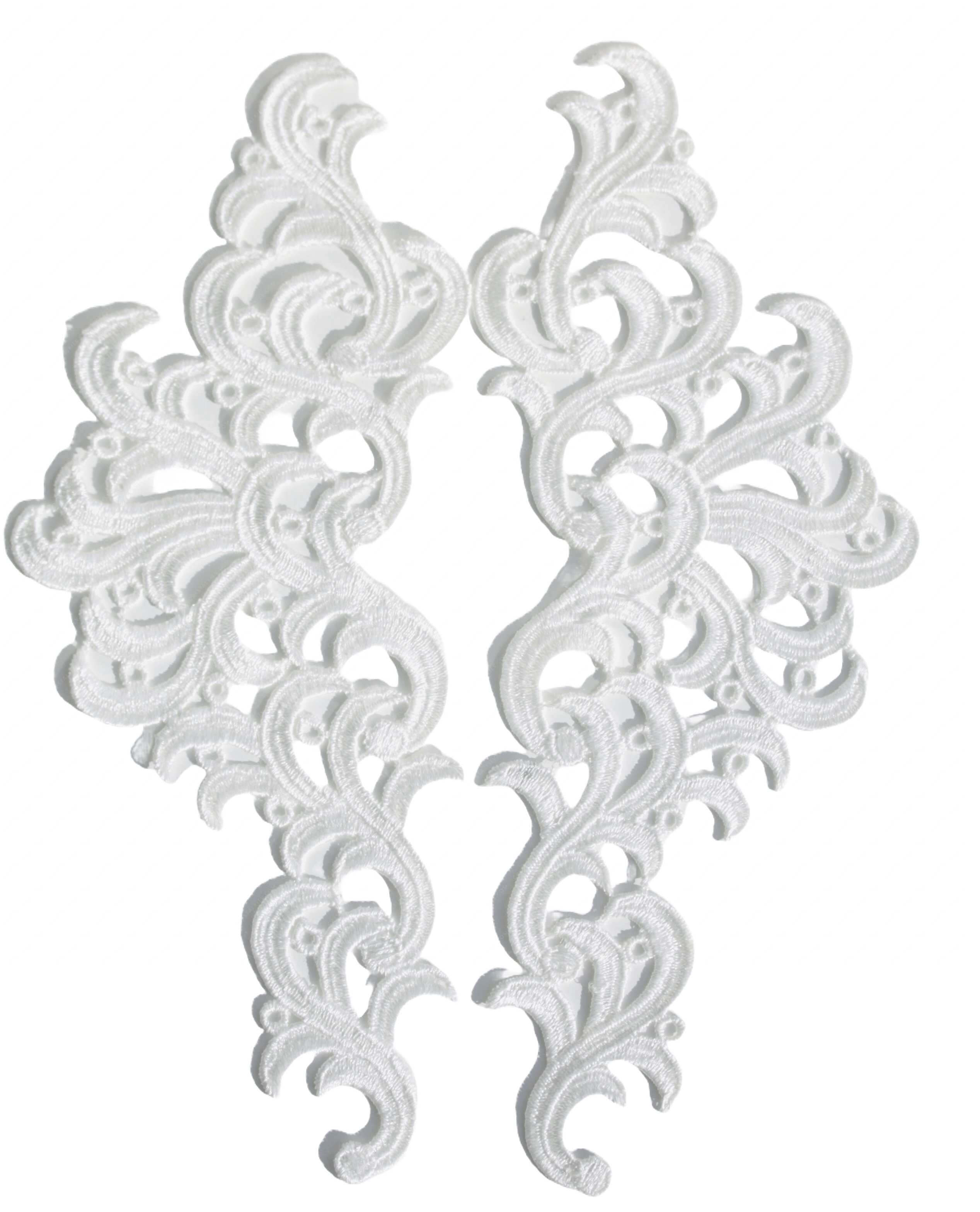 Мереживний лейс (парні) White 25х10см №24