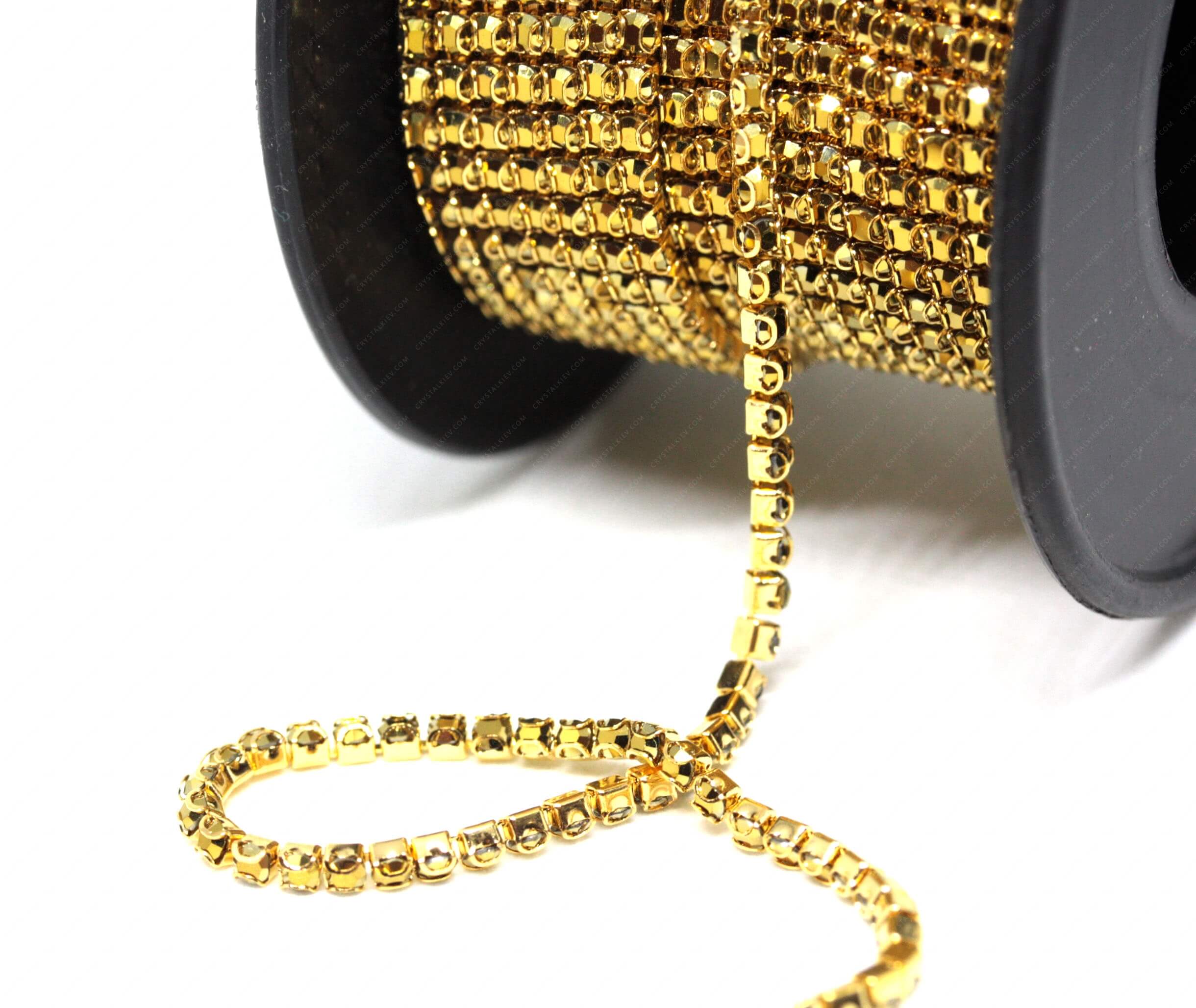 Ланцюжок стразовий Gold + Gold